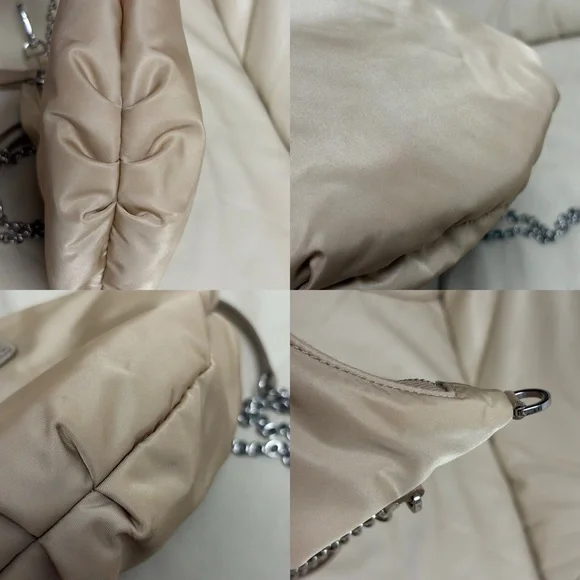 PRADA Re Edition Nylon 2006 Tessuto Beige Small Crescent Moon Bag - Picture 9 of 15